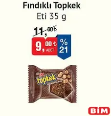 ETİ FINDIKLI TOPKEK KEK 35 GR fiyat ve kampanya bilgisi